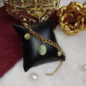 Green Stone Gold Bracelet