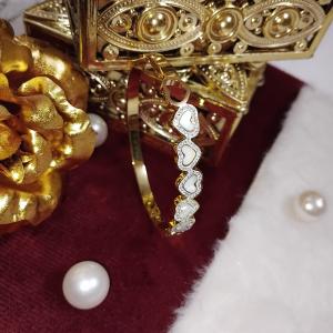 Love Heart Link Bangle Bracelet