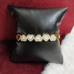 Love Heart Link Bangle Bracelet