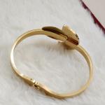 Crescent Black Inlay With Gold Teardrop Shaped Element Bracelet