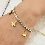 Butterflies & Rhinestones Anklet/Bracelet