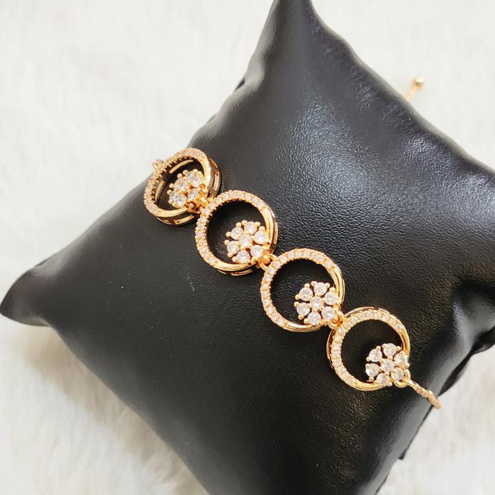 American Diamonds Flower Bracelet/Rakhi