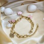 Designer Multi Charms Gold Chain Bracelet
