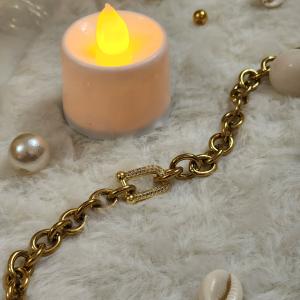 Unisex Tiffany Thick Gold Chain Bracelet