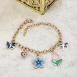 Designer Multi Charms Gold Chain Bracelet