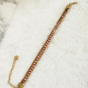 Pink Stones Chained Bracelet