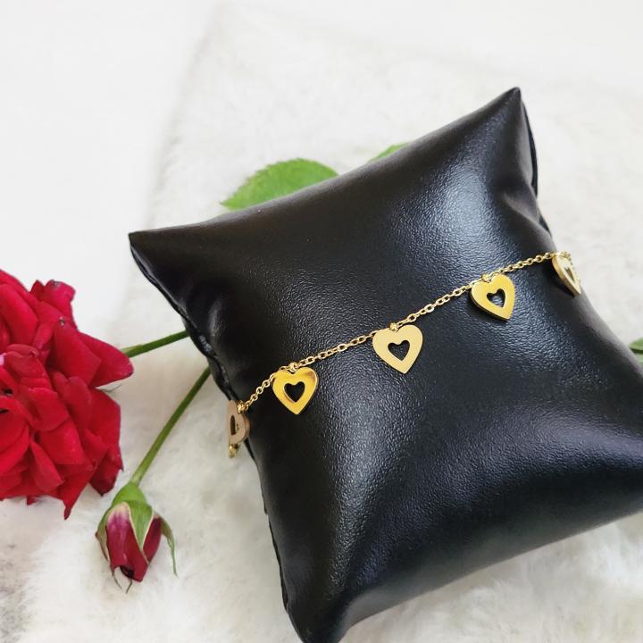 Heart Strings Gold Chain Bracelet