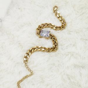 Unisex Gold Chain With Radiant Gemstone Bracelet