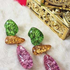 MULTI-STONE DROP STATEMENT DANGLE EARRINGS