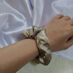 Luxe Aabhushan Champagne Glow Satin Scrunchie