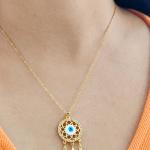 Evil Eye Dreamcatcher Pendant Necklace