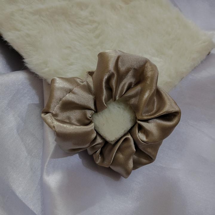 Luxe Aabhushan Champagne Glow Satin Scrunchie