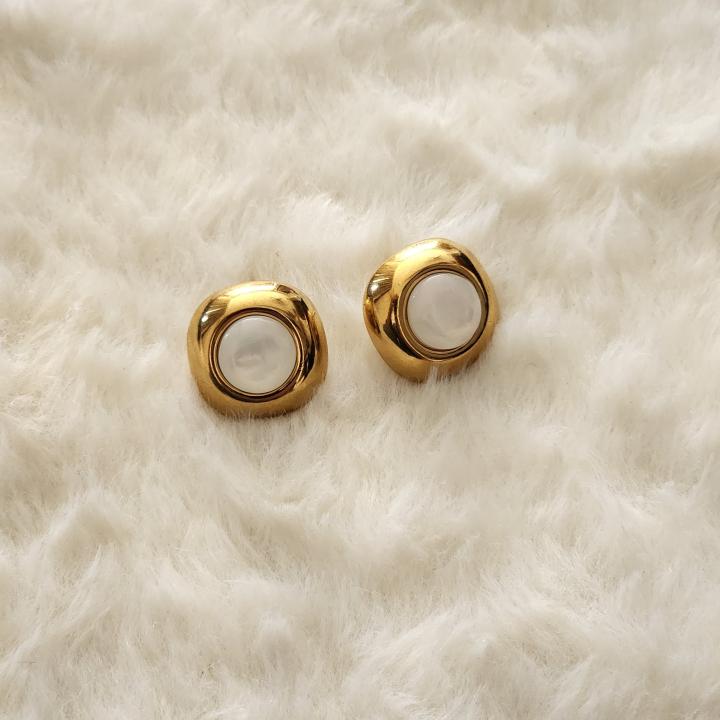Golden Aura Shell Studs