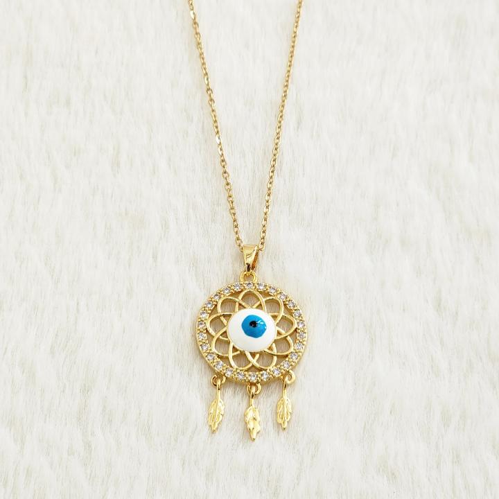 Evil Eye Dreamcatcher Pendant Necklace