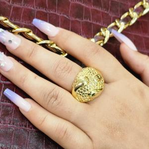 Luxe Textured Vintage Gold Ring
