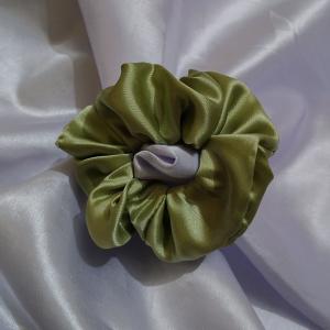 Luxe Aabhushan - Olive Mist Satin Scrunchie