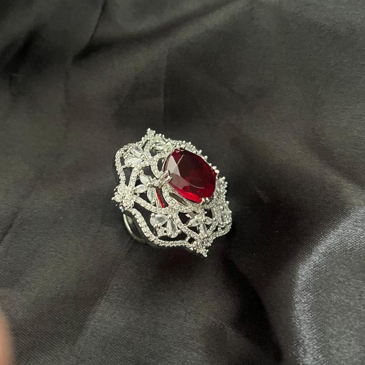 Crimson Majesty Cocktail Ring