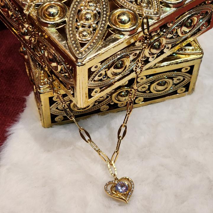 Radiant Heart-Link Pendant Necklace