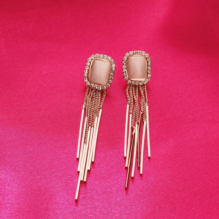 Peach Luxe Cascades Rose Gold Earrings