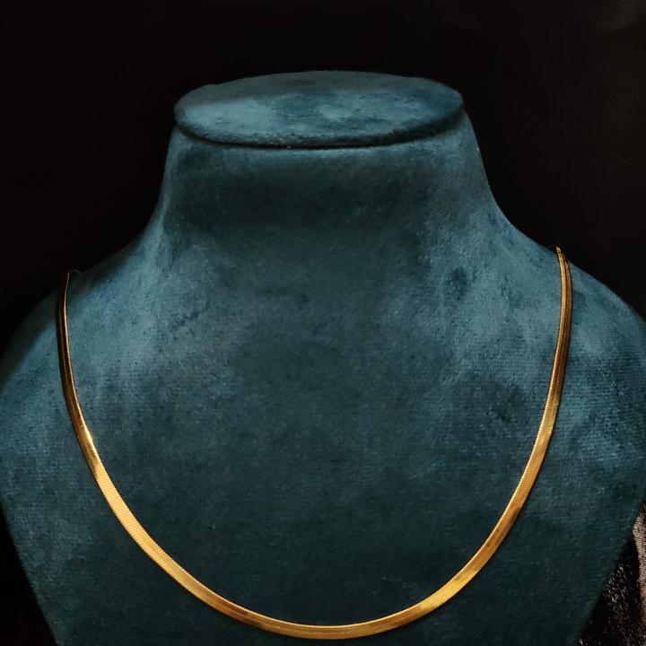 Sleek Gold-Plated Flat Herringbone Chain