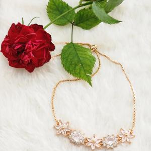 American Diamond Floral Radiance Adjustable Bracelet