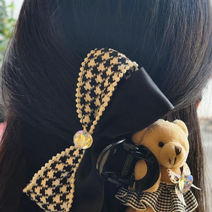 Monochrome Teddy Chic Clutcher – Black & White Edition