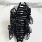 Midnight Bloom Crystal Hair Clutcher
