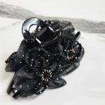 Midnight Bloom Crystal Hair Clutcher