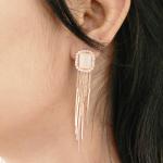 Peach Luxe Cascades Rose Gold Earrings