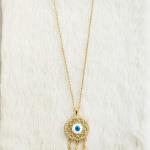 Evil Eye Dreamcatcher Pendant Necklace