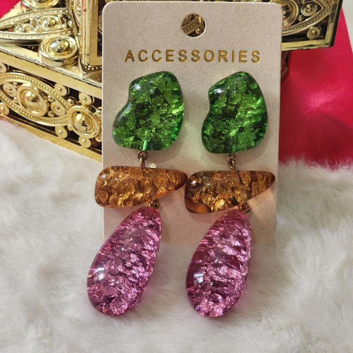 MULTI-STONE DROP STATEMENT DANGLE EARRINGS