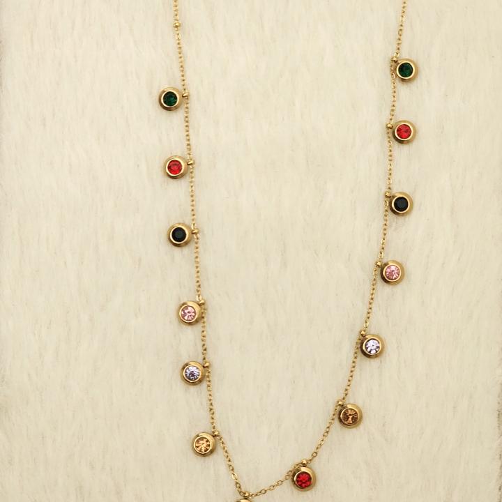 Celestia Multi-Gem Drop Necklace