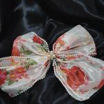 Rosabelle Floral Silk Hair Bow Pin