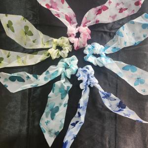Aqua Whimsy – Luxe Aabhushan Butterfly Chiffon Scrunchie
