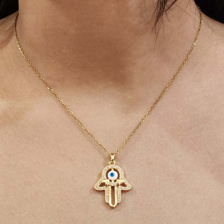 Hamsa Eye Charm Necklace