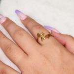 Personalized My Angle Gold Ring