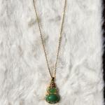 Emerald Aura Gourd Pendant Necklace