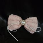 Celeste Bow Clip - Blush Pink Grace