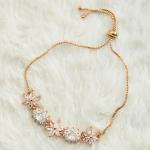 American Diamond Floral Radiance Adjustable Bracelet