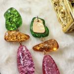 MULTI-STONE DROP STATEMENT DANGLE EARRINGS