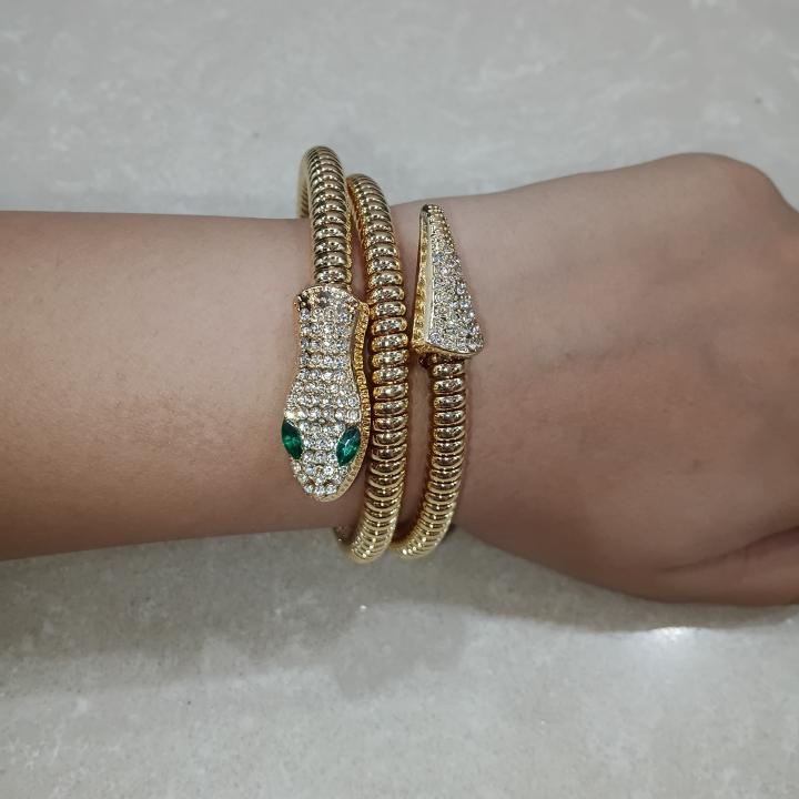Naagraj Emerald-Eye Serpent Bracelet