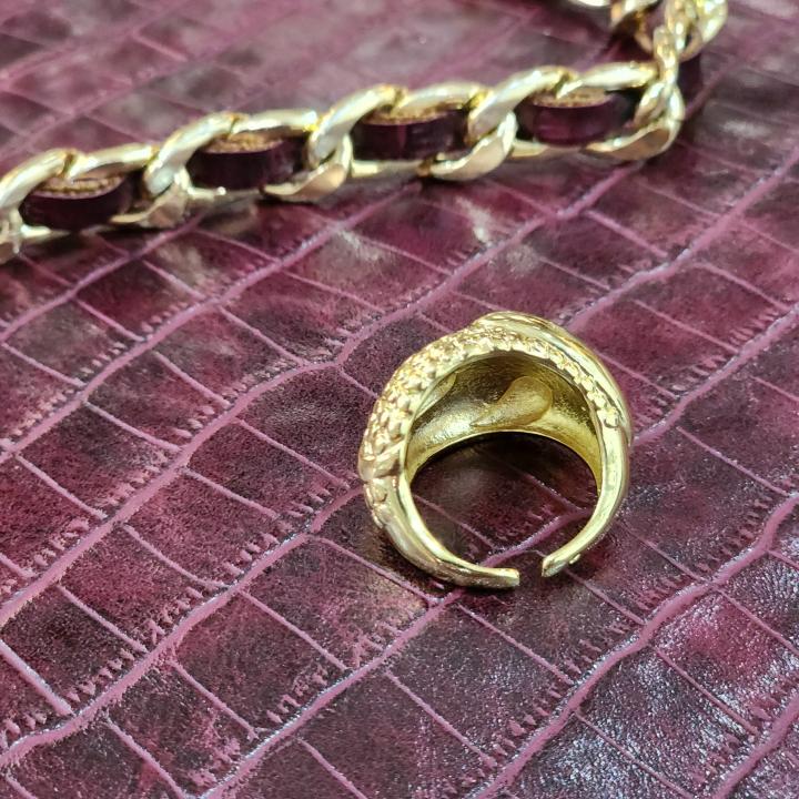 Luxe Textured Vintage Gold Ring