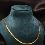 Sleek Gold-Plated Flat Herringbone Chain