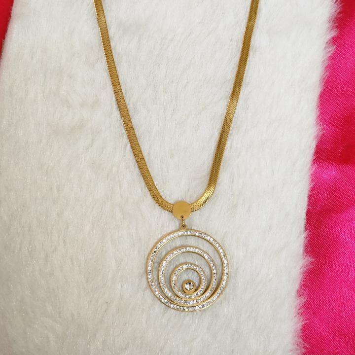 Elysian Spiral Gold-Plated Necklace by Luxe Aabhushan