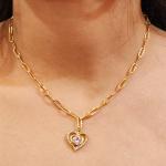 Radiant Heart-Link Pendant Necklace