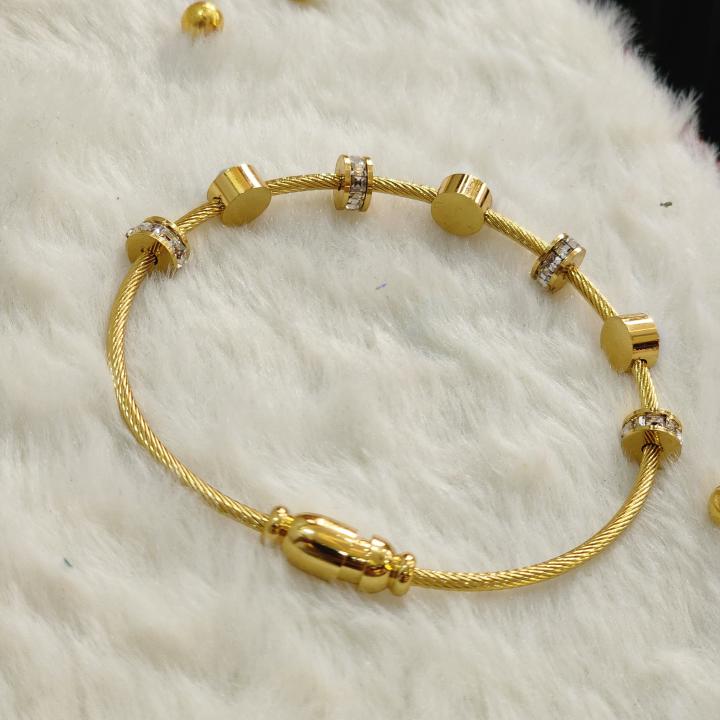 “Aurelia Evil Eye” Gold Cable Charm Bracelet