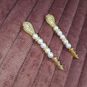 Regal Pearl Cascade Drop Earrings