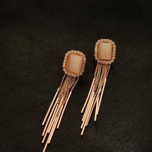 Peach Luxe Cascades Rose Gold Earrings