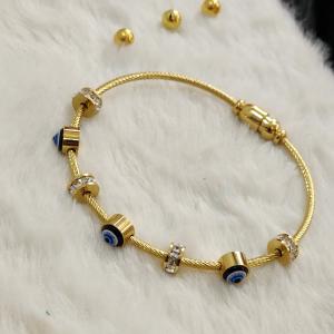 “Aurelia Evil Eye” Gold Cable Charm Bracelet