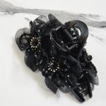 Midnight Bloom Crystal Hair Clutcher